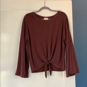 Bell Sleeve Tie Top